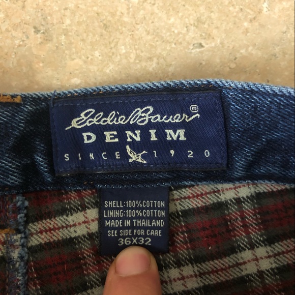 Eddie Bauer fleece lined denim pants - Picture 3 of 7
